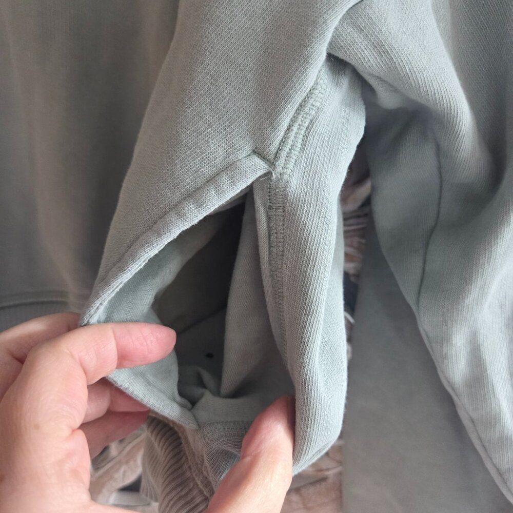 Victoria's Secret Pink quarter-zip oversized pullover sweatshirt sage green L - Picture 4 of 7